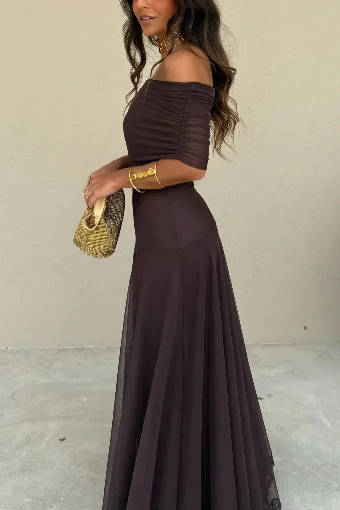 Saskia | One-Shoulder Pleated Maxi Dress