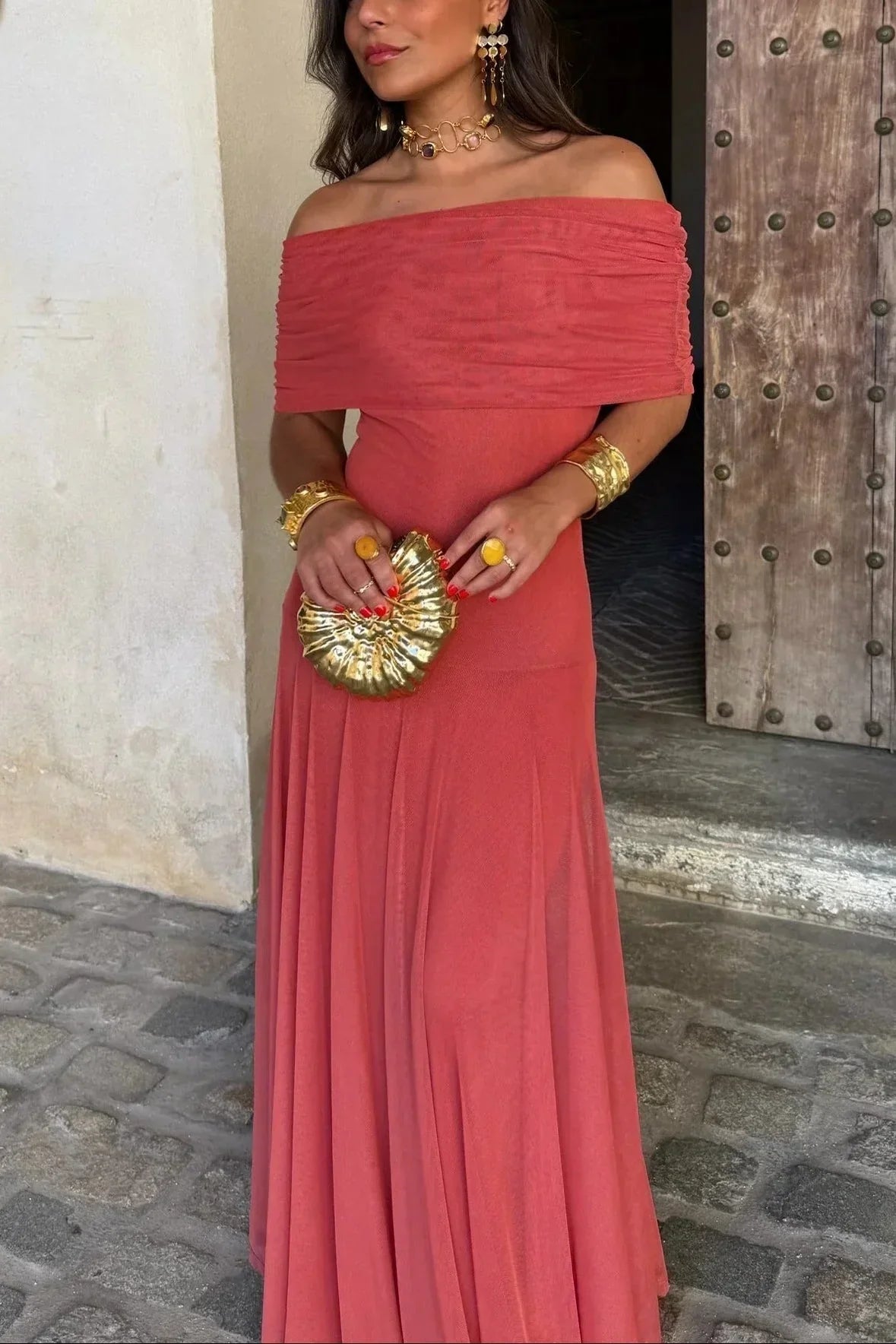 Saskia | One-Shoulder Pleated Maxi Dress