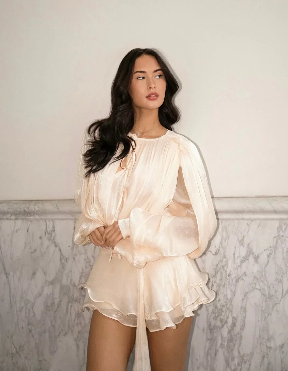 Sabine | Pleated Puff Sleeve Mini Dress