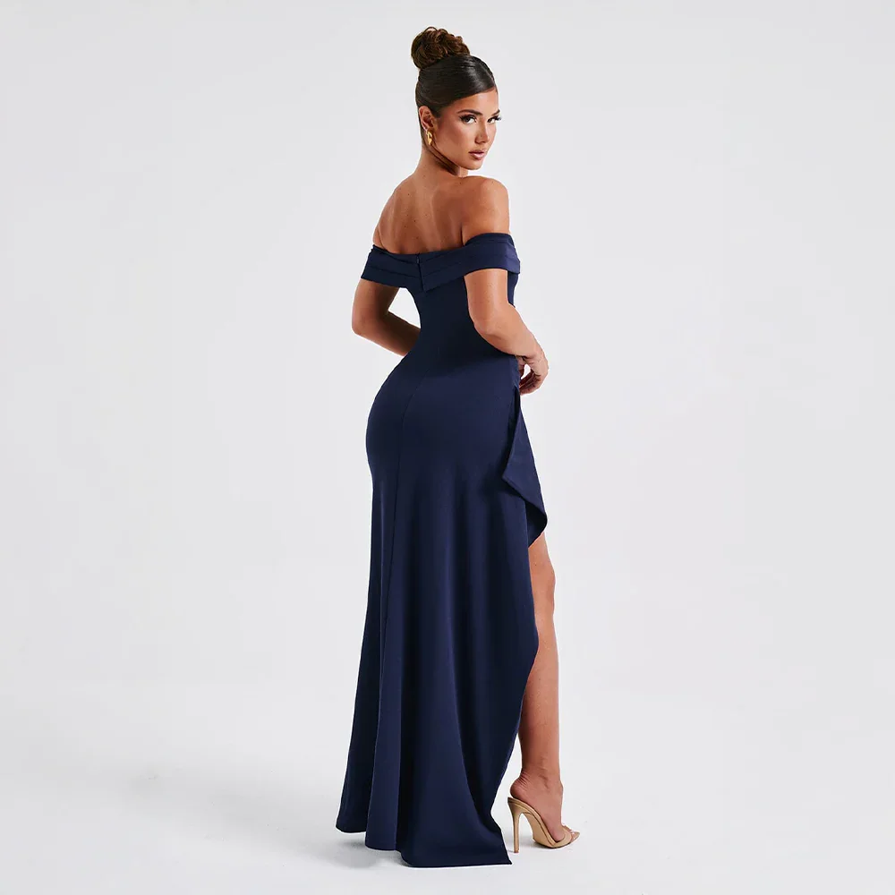 Ivy | Off-Shoulder Side Slit Maxi Dress