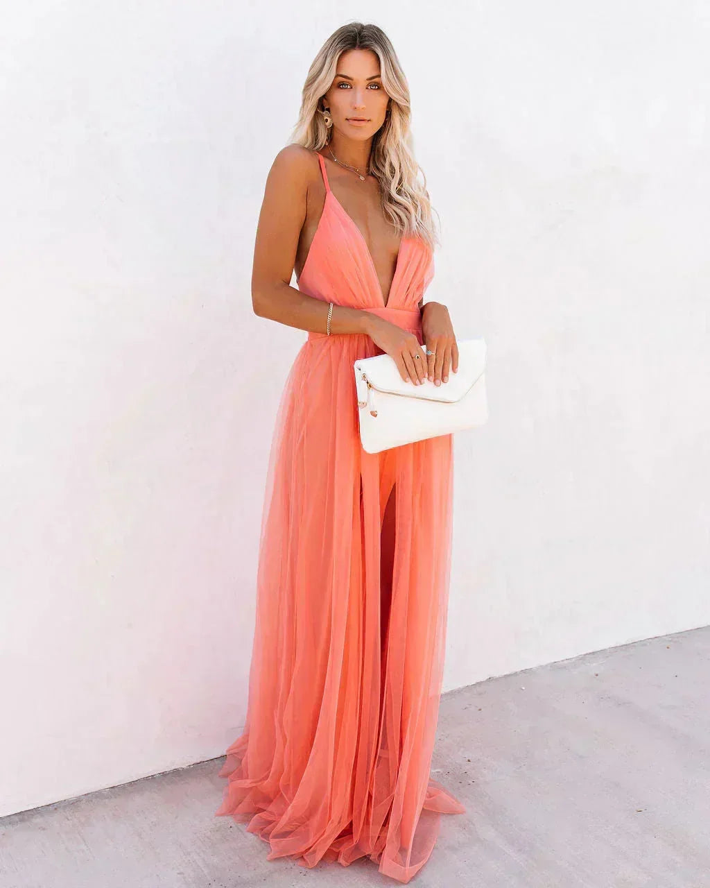 Josephine | Open Back Spaghetti Strap Maxi Dress