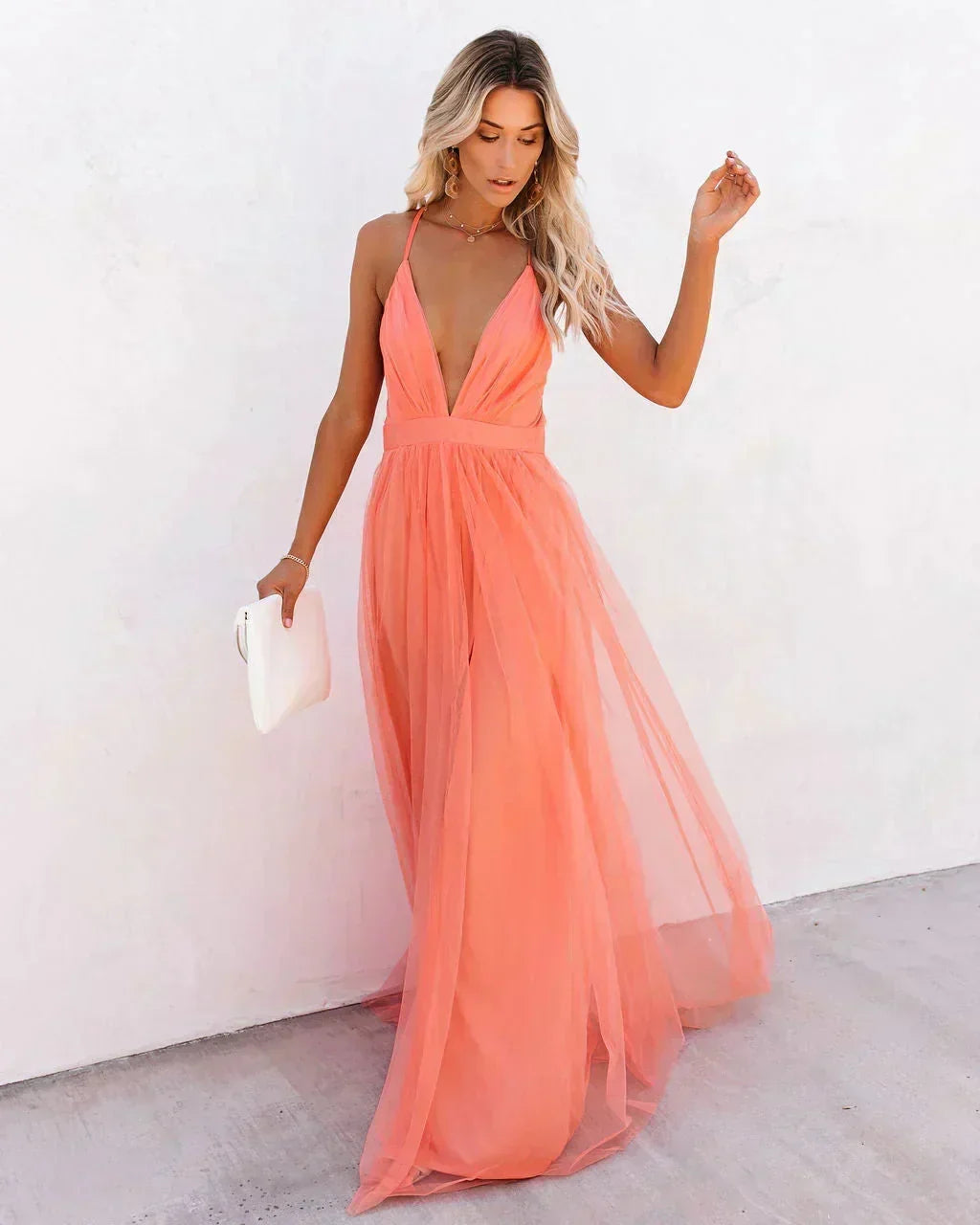 Josephine | Open Back Spaghetti Strap Maxi Dress