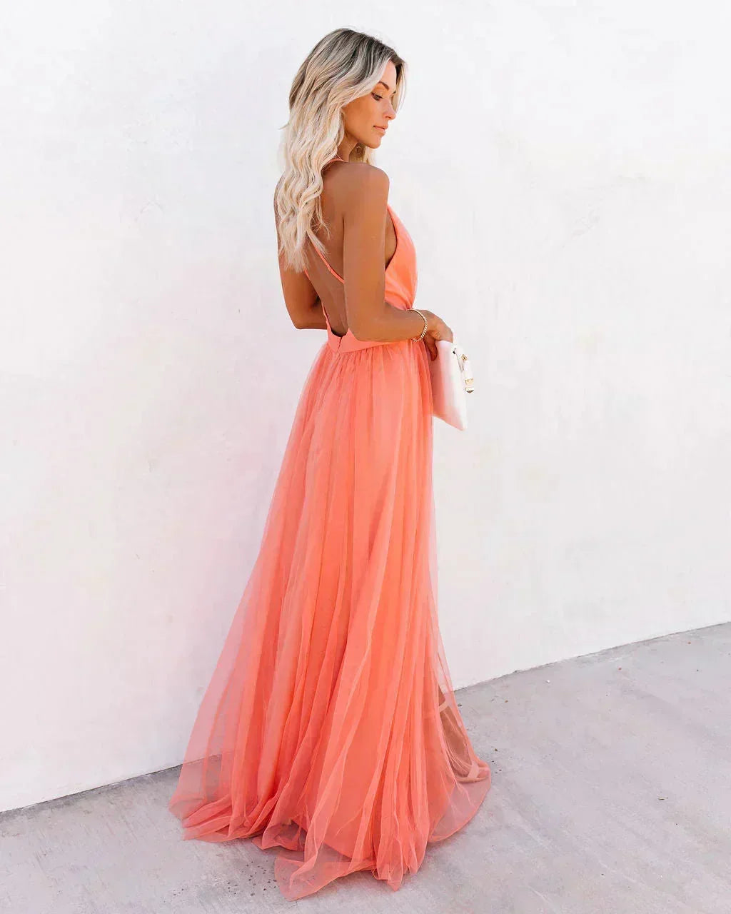 Josephine | Open Back Spaghetti Strap Maxi Dress