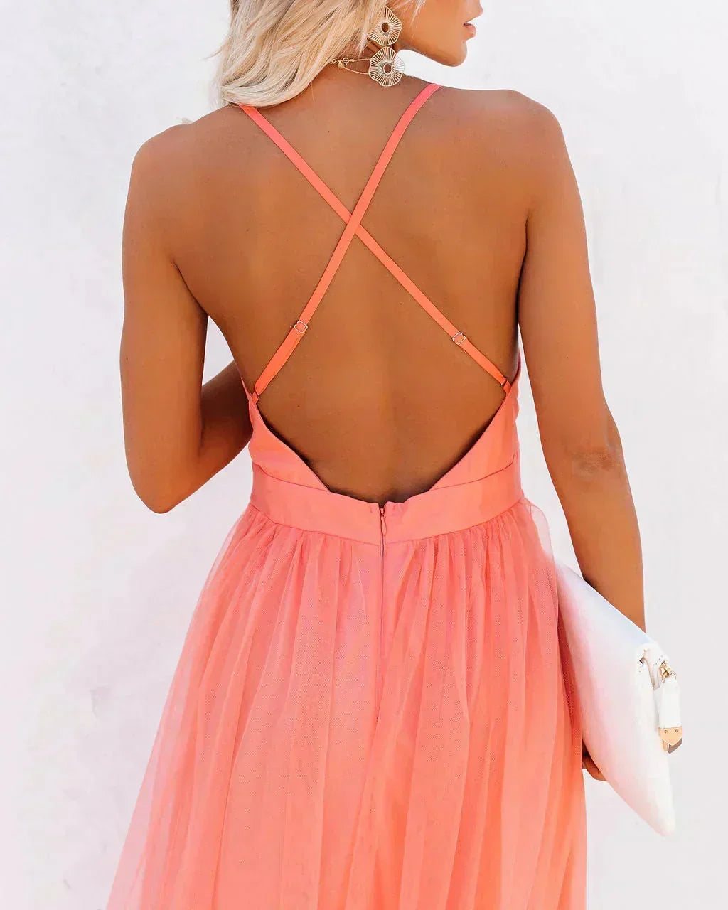Josephine | Open Back Spaghetti Strap Maxi Dress