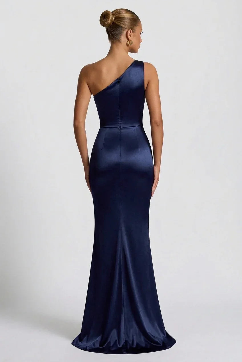 Romy | Satin-Look Side Slit Maxi Dress