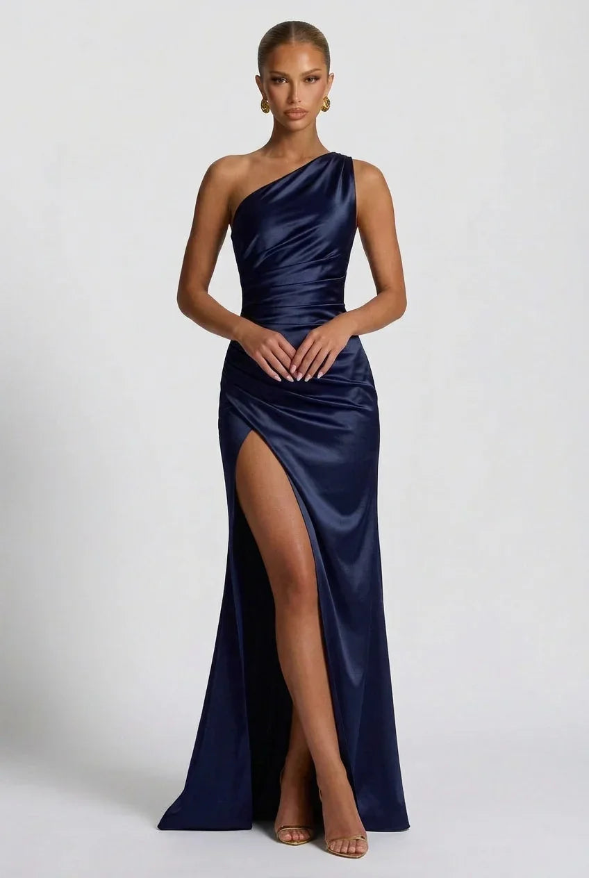 Romy | Satin-Look Side Slit Maxi Dress