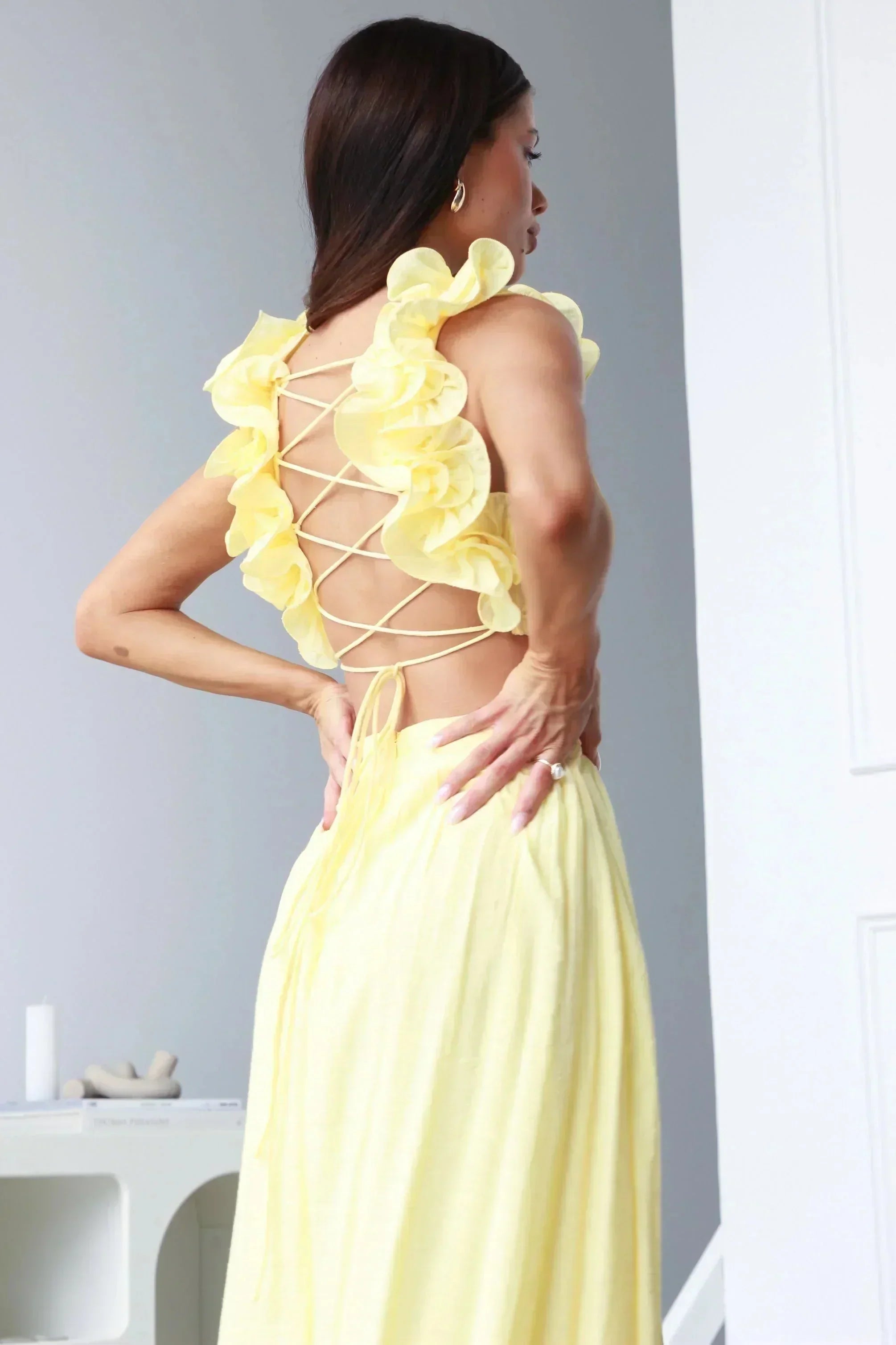 Reva | V-Neck Floral Shoulder Maxi Dress