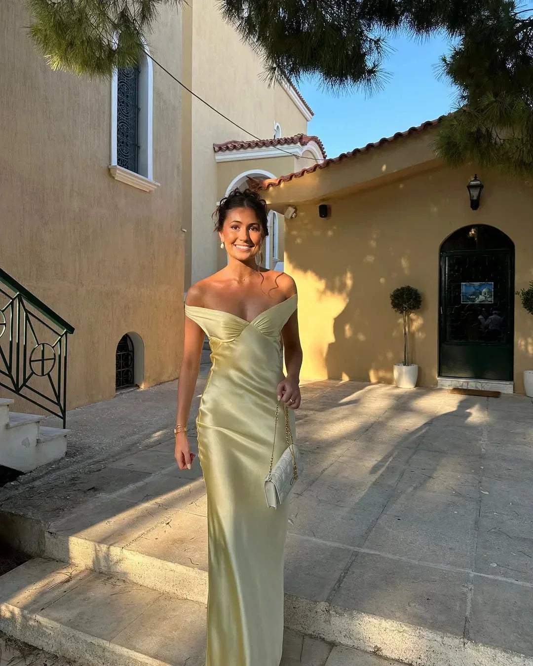 Ivy | Off-Shoulder Satin-Look Maxi Dress
