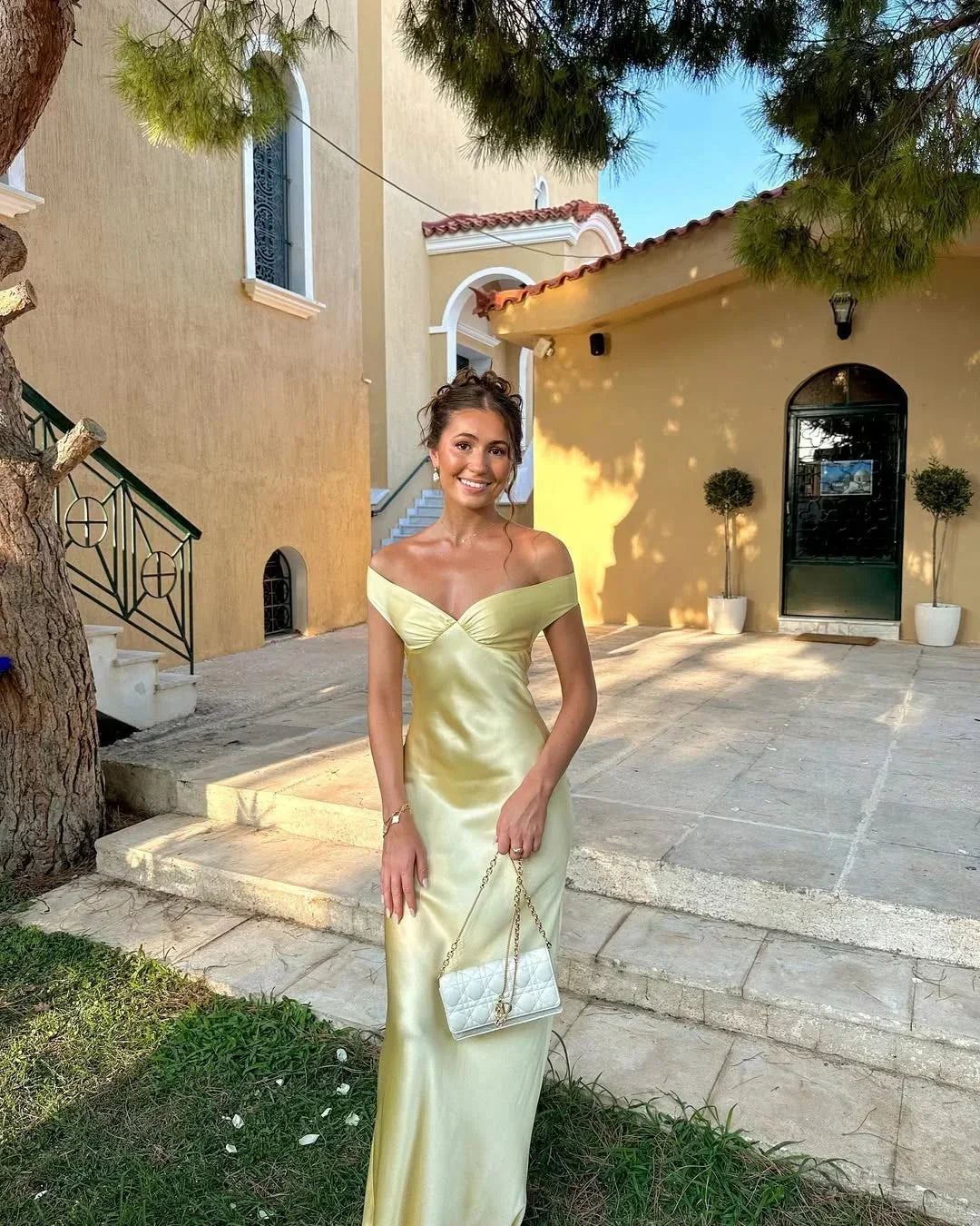 Ivy | Off-Shoulder Satin-Look Maxi Dress
