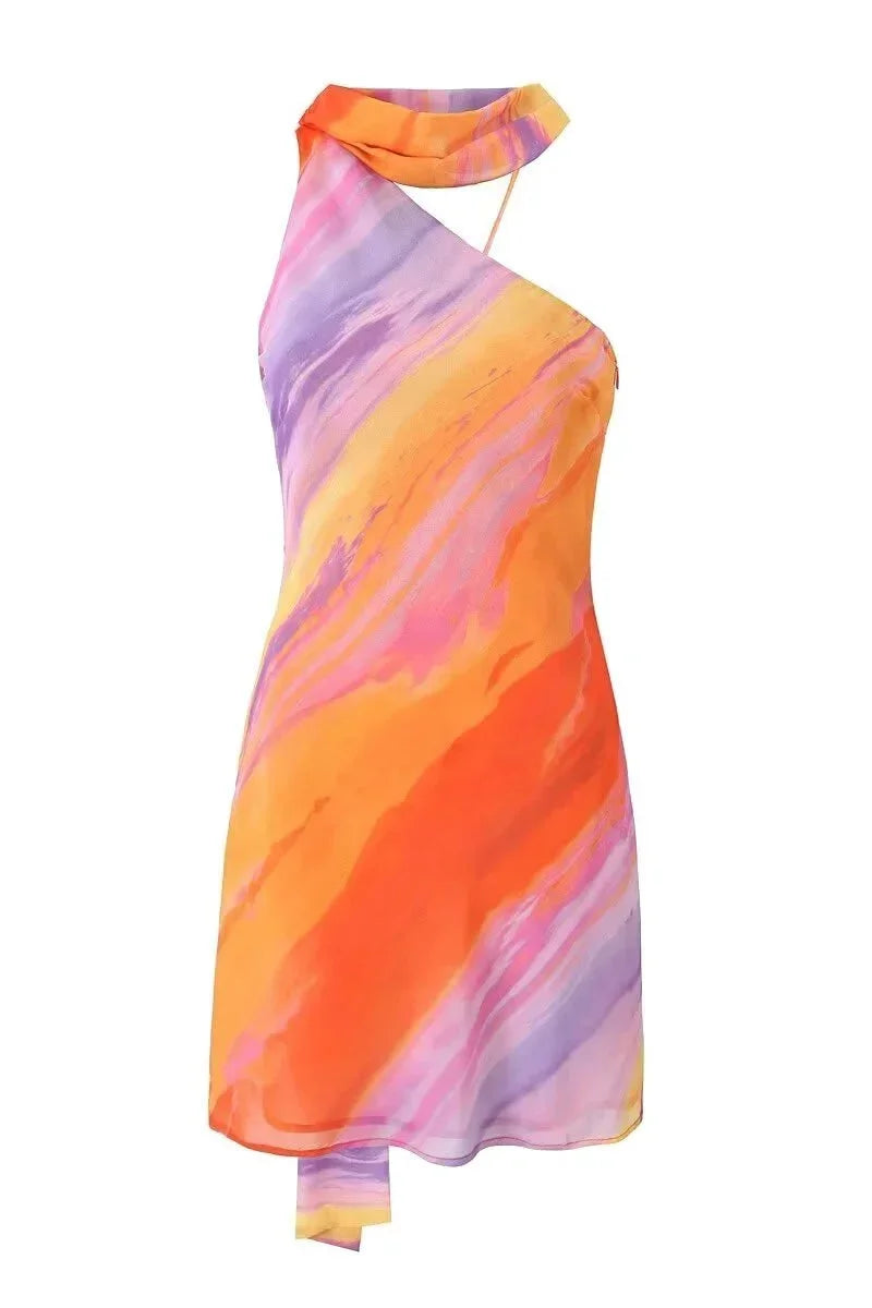 Harlow | Asymmetric Halter Mini Dress