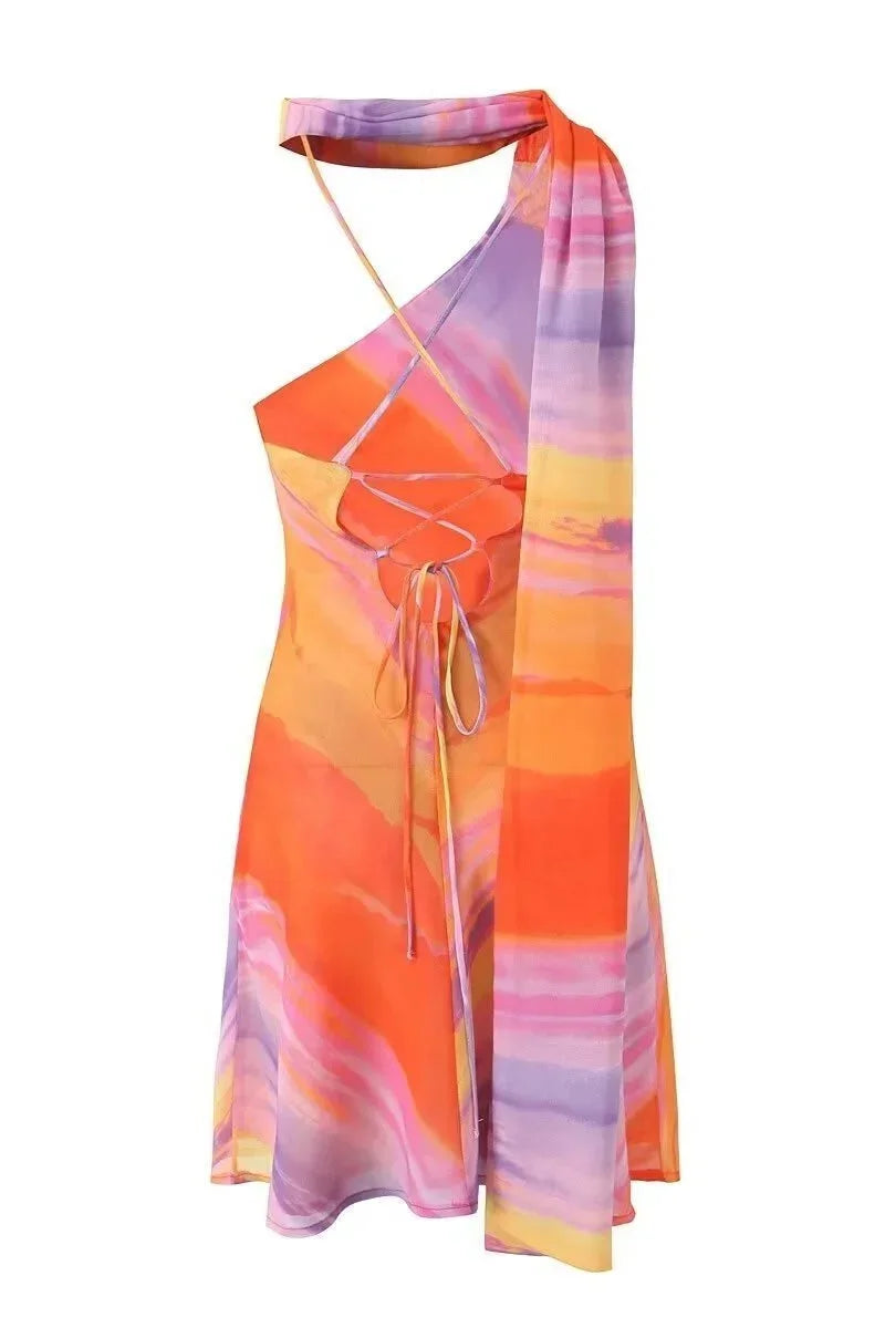 Harlow | Asymmetric Halter Mini Dress