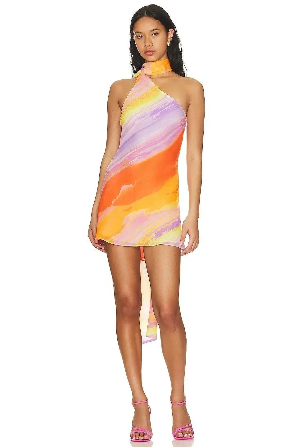 Harlow | Asymmetric Halter Mini Dress