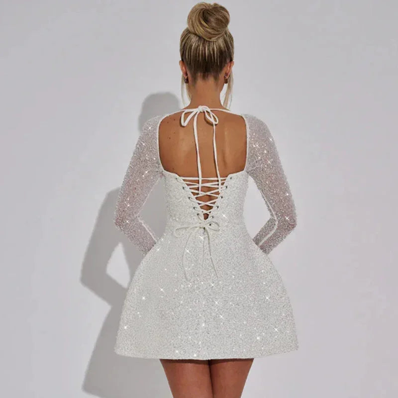 Lumina | Long Sleeve Sequin Mini Dress