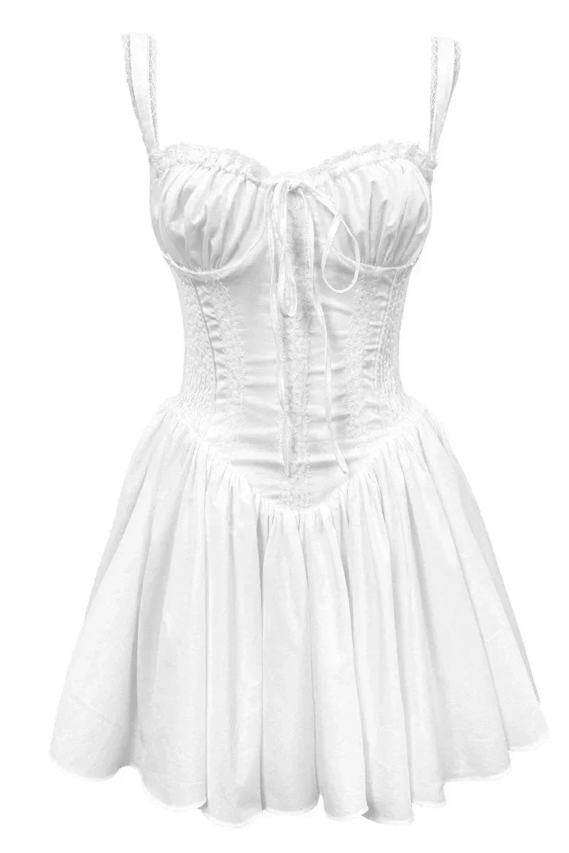 Pipa | Gathered Neckline A-Line Mini Dress