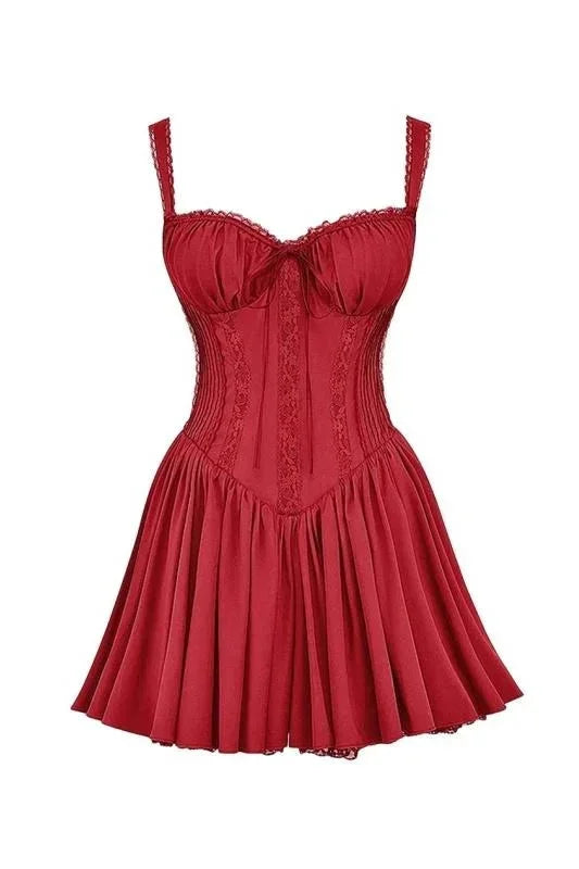 Pipa | Gathered Neckline A-Line Mini Dress