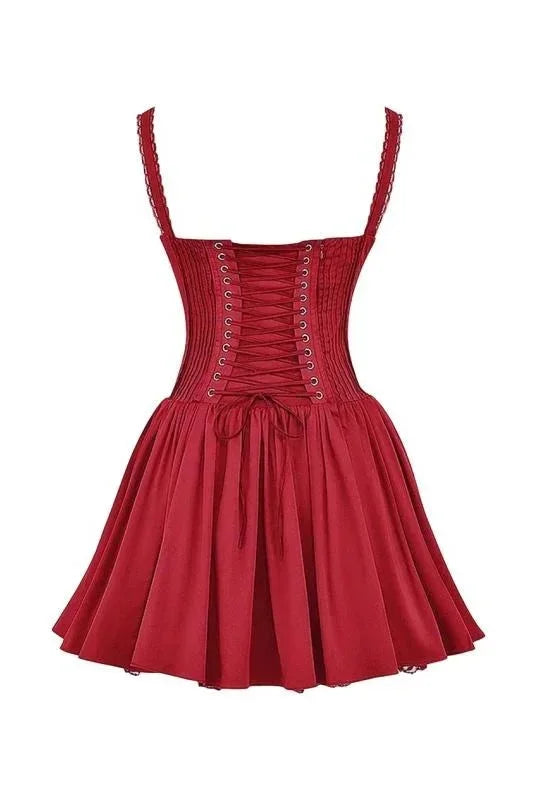 Pipa | Gathered Neckline A-Line Mini Dress