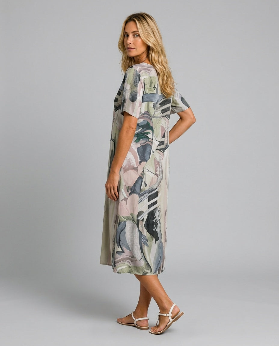 Elin | Relaxed Floral Print Midi Dress