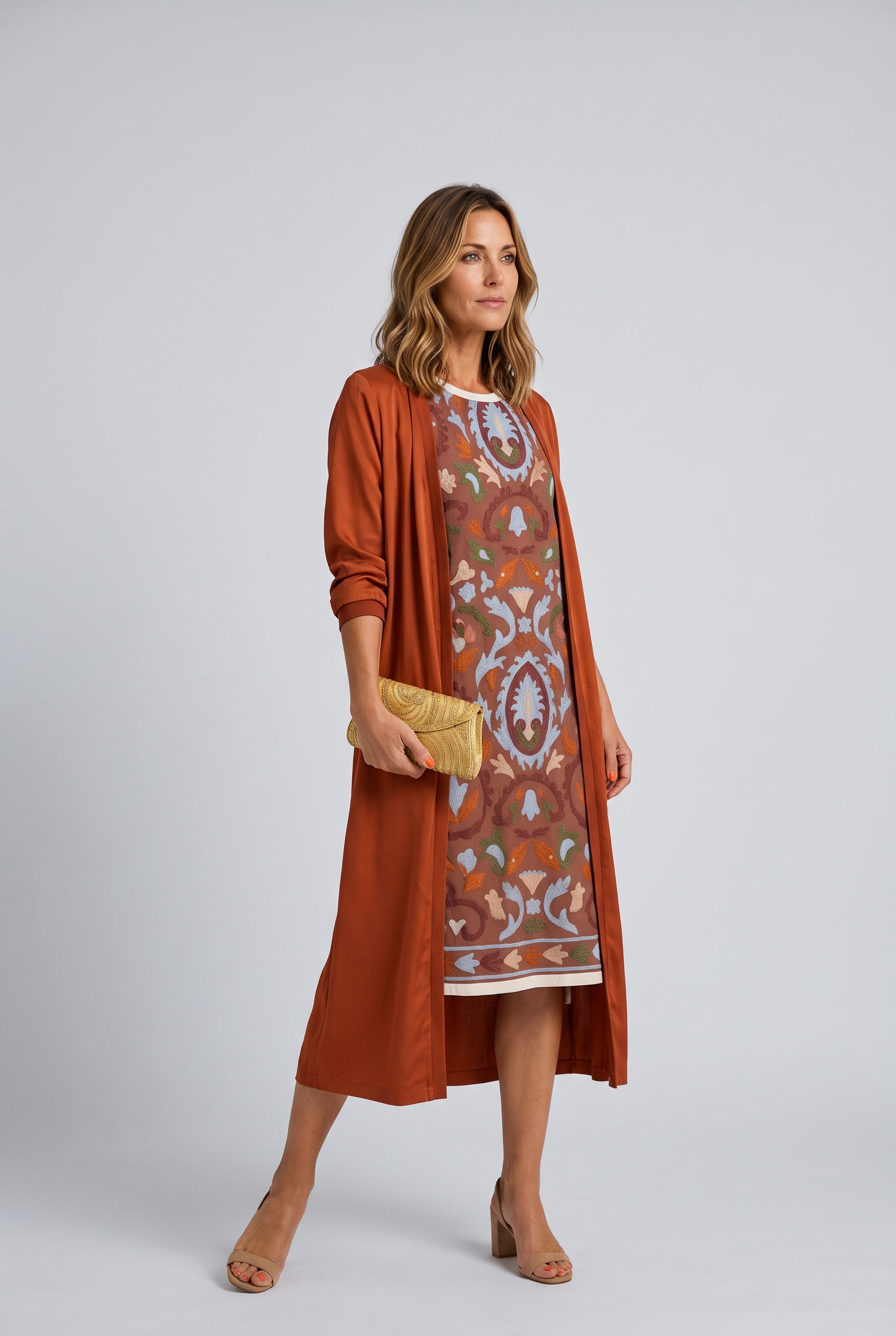 Yara | Maxi Dress with Matching Open Front Coat