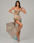 Reva | Lace Trim Leopard Print Side Slit Maxi Dress