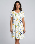 Beatrix | Pleated Floral Short Sleeve Midi Dress