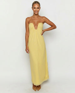 Braelyn | Strapless Ruched Maxi Dress