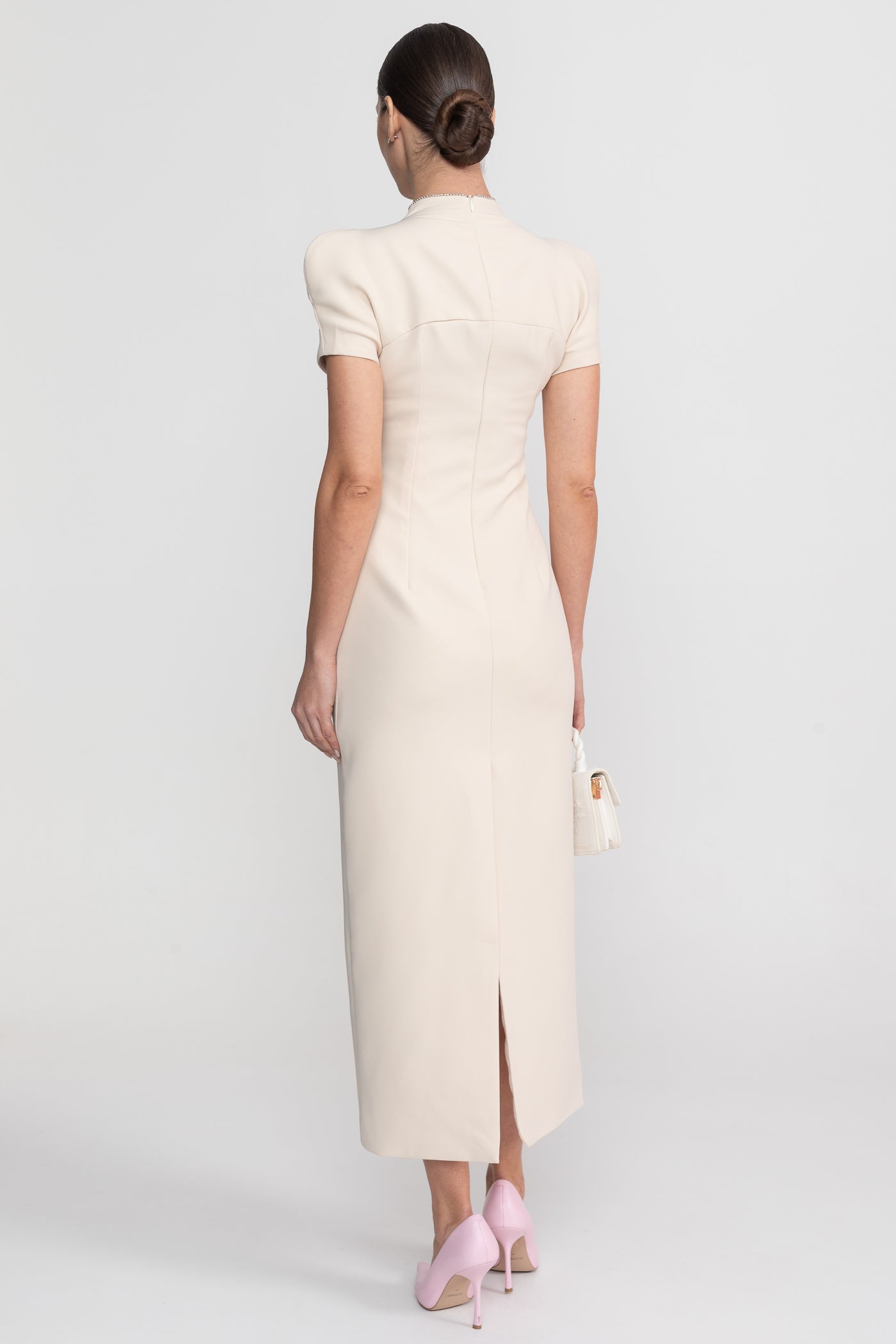 Darya | Short Sleeve Sparkling Embellished Midi Dress