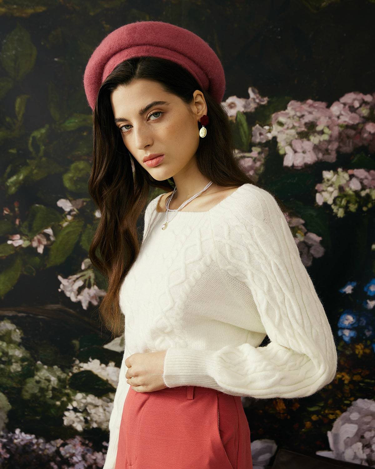 Rowena | Cable Knit Crew Neck Sweater
