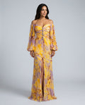 Elodie | Off-Shoulder Pleated Print Maxi Dress
