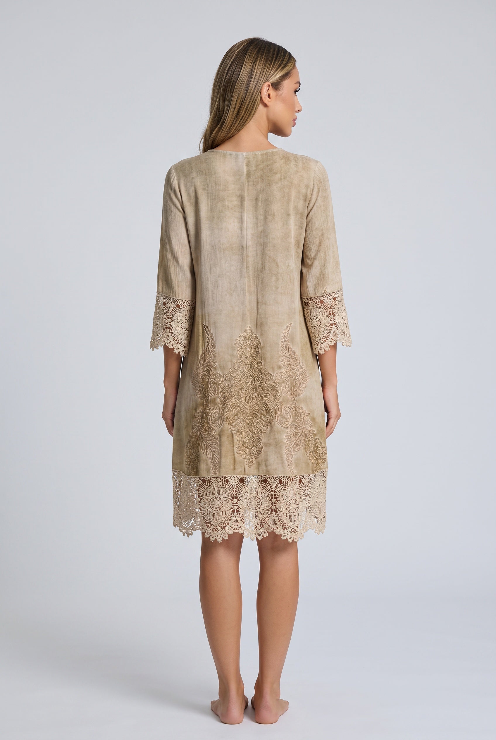 Juliette | V-Neck Embroidered Midi Dress