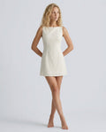 Isolde | Boat Neck Textured Mini Dress