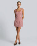 Willa | Gingham Square Neck Slip Mini Dress