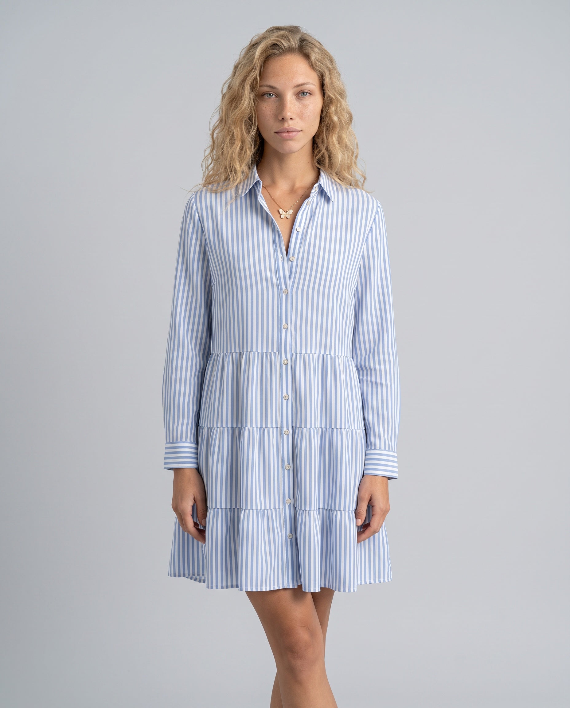 Suri | Striped Button Front Mini Dress