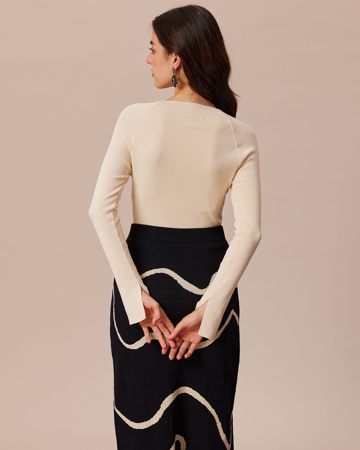 Wren | Ribbed Cut-Out Bowknot Knit Top