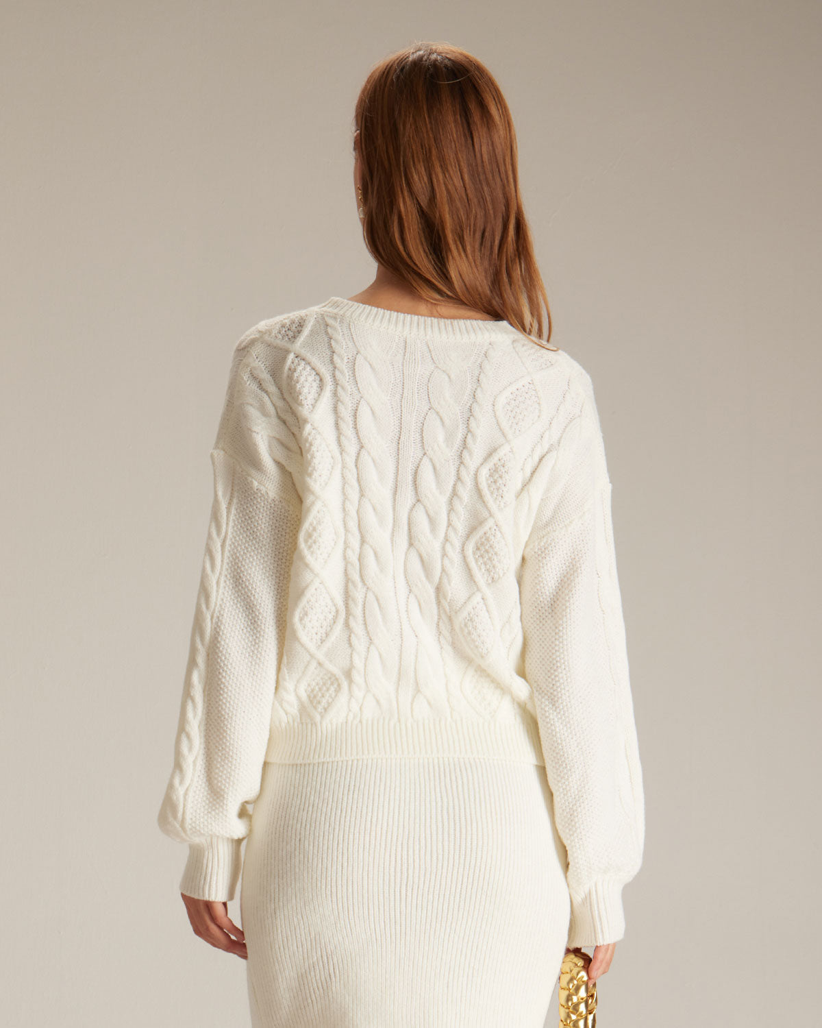 Yara | Round Neck Ribbed Cable Knit Sweater