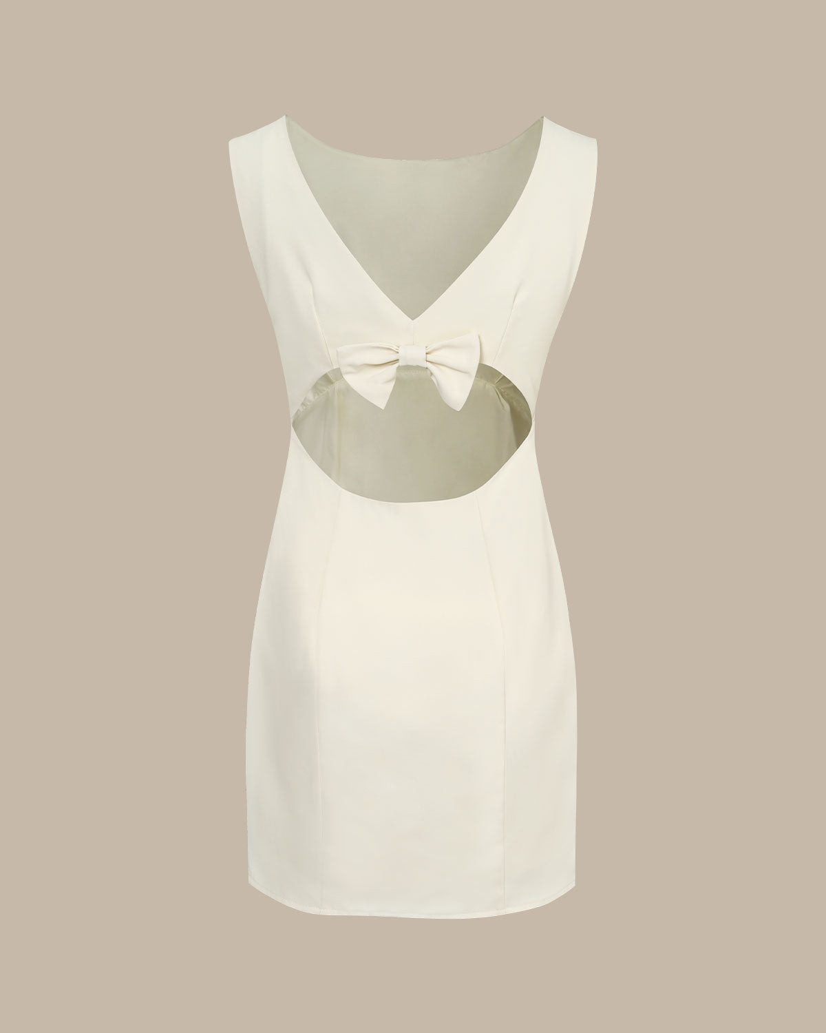 Delphine | Boat Neck Back Bow Mini Dress