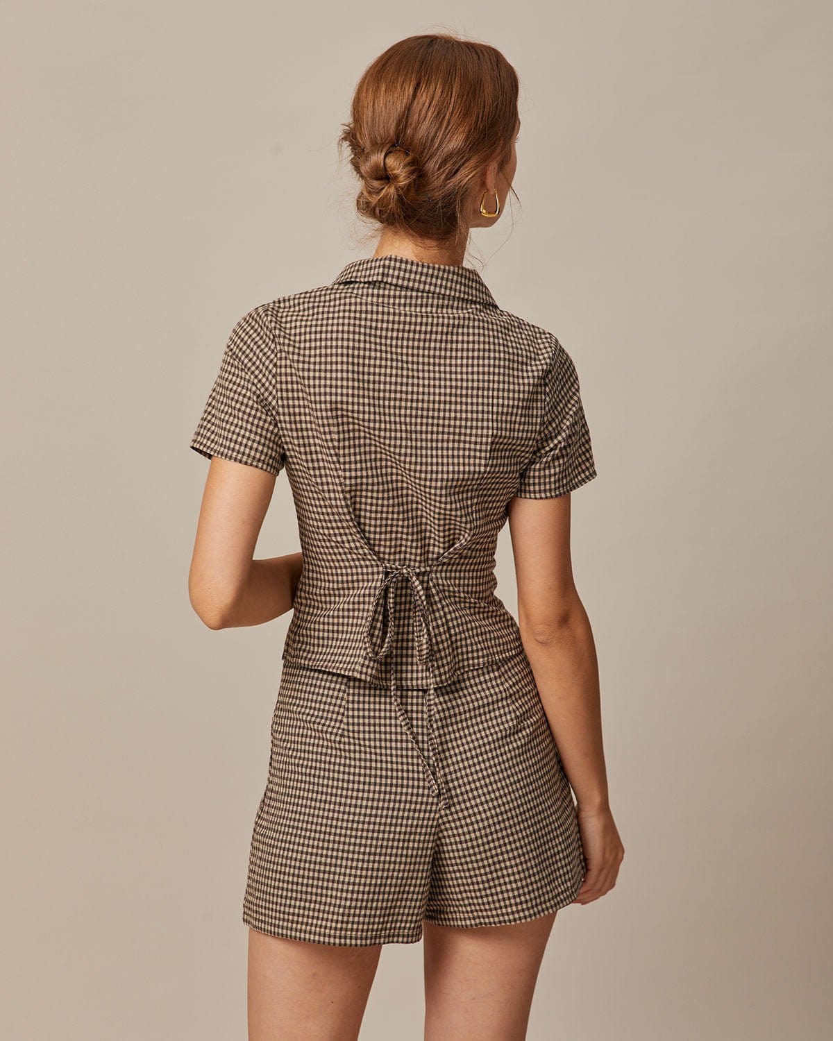Odette | High Waisted Plaid Mini Shorts