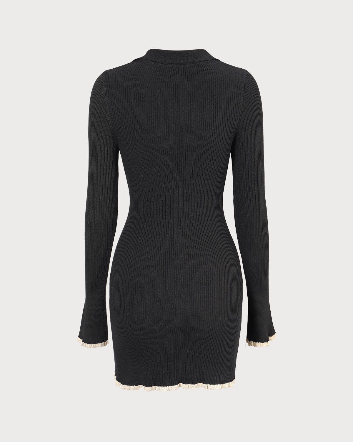 Leona | V-Neck Contrast Trim Knit Mini Dress