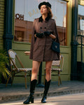 Vera | Double-Breasted Plaid Cape Coat