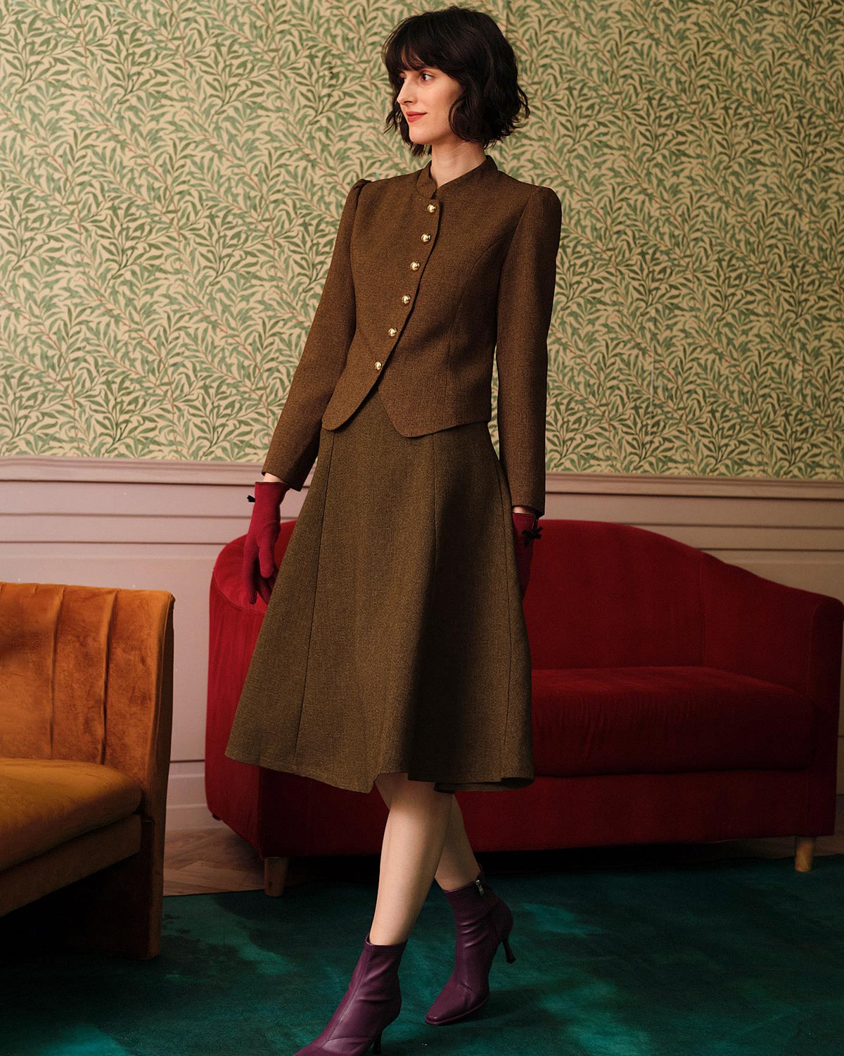 Ottoline | Retro Single-Breasted Tweed Jacket