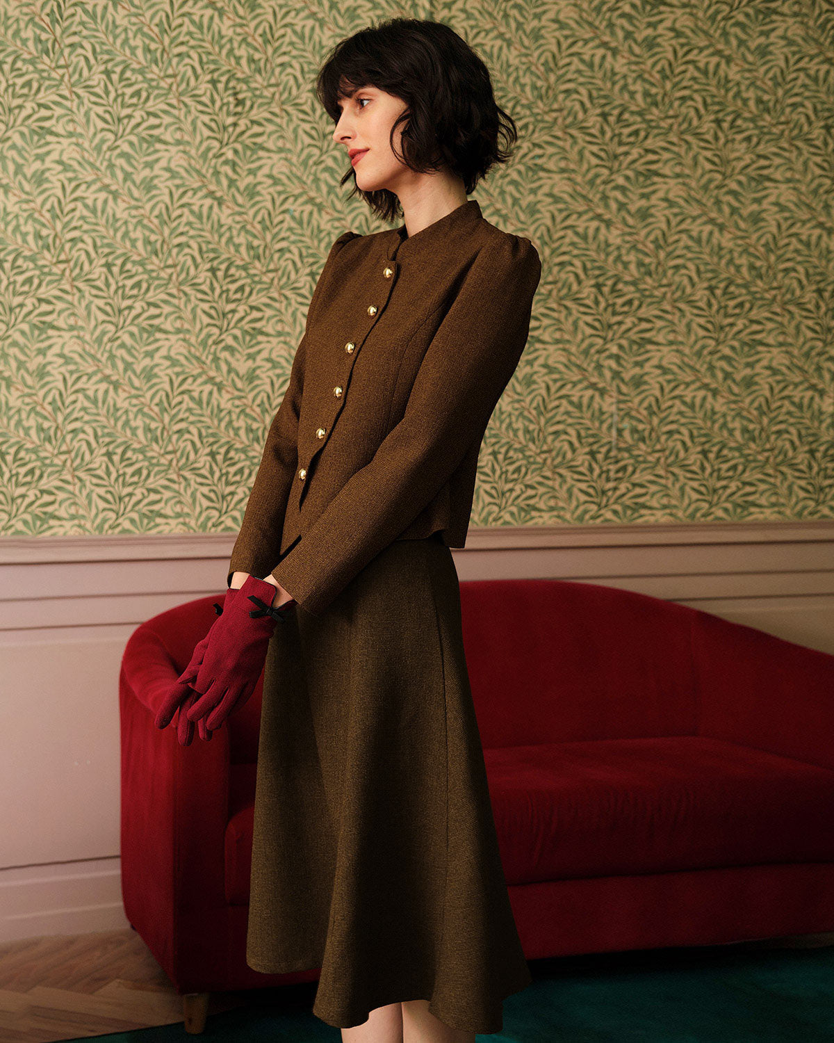 Ottoline | Retro Single-Breasted Tweed Jacket