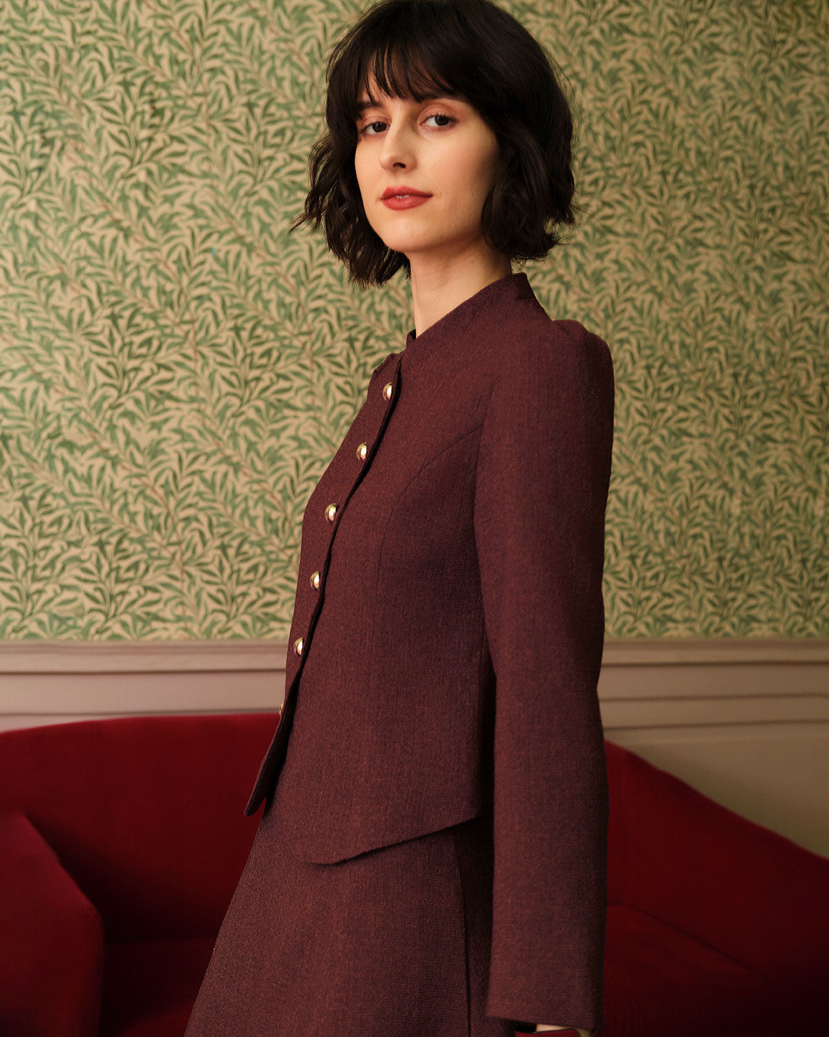 Harlow | Retro Single-Breasted Tweed Jacket