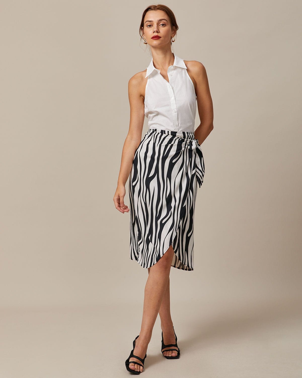 Clara | Sleeveless Collared Button-Up Top