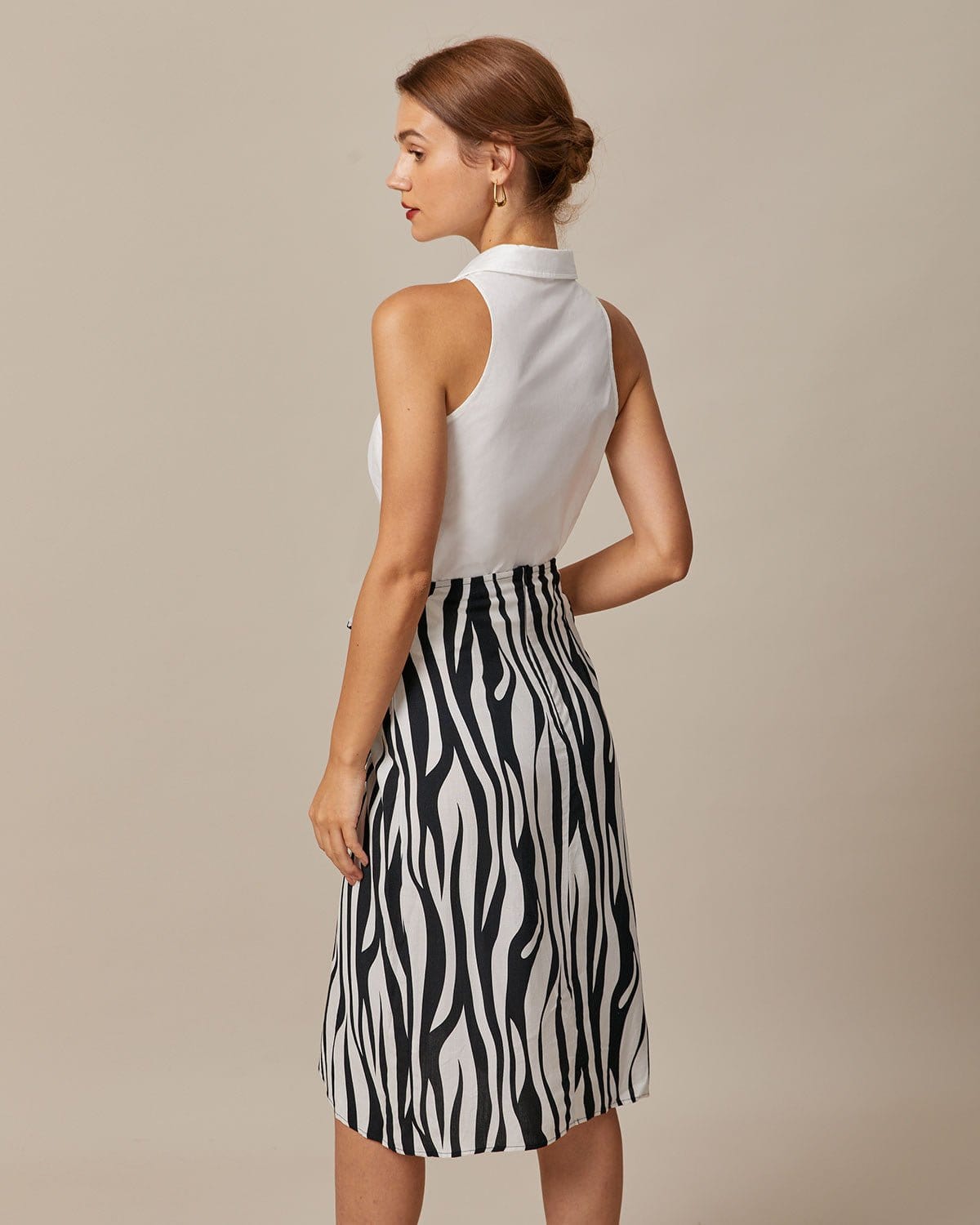 Clara | Sleeveless Collared Button-Up Top