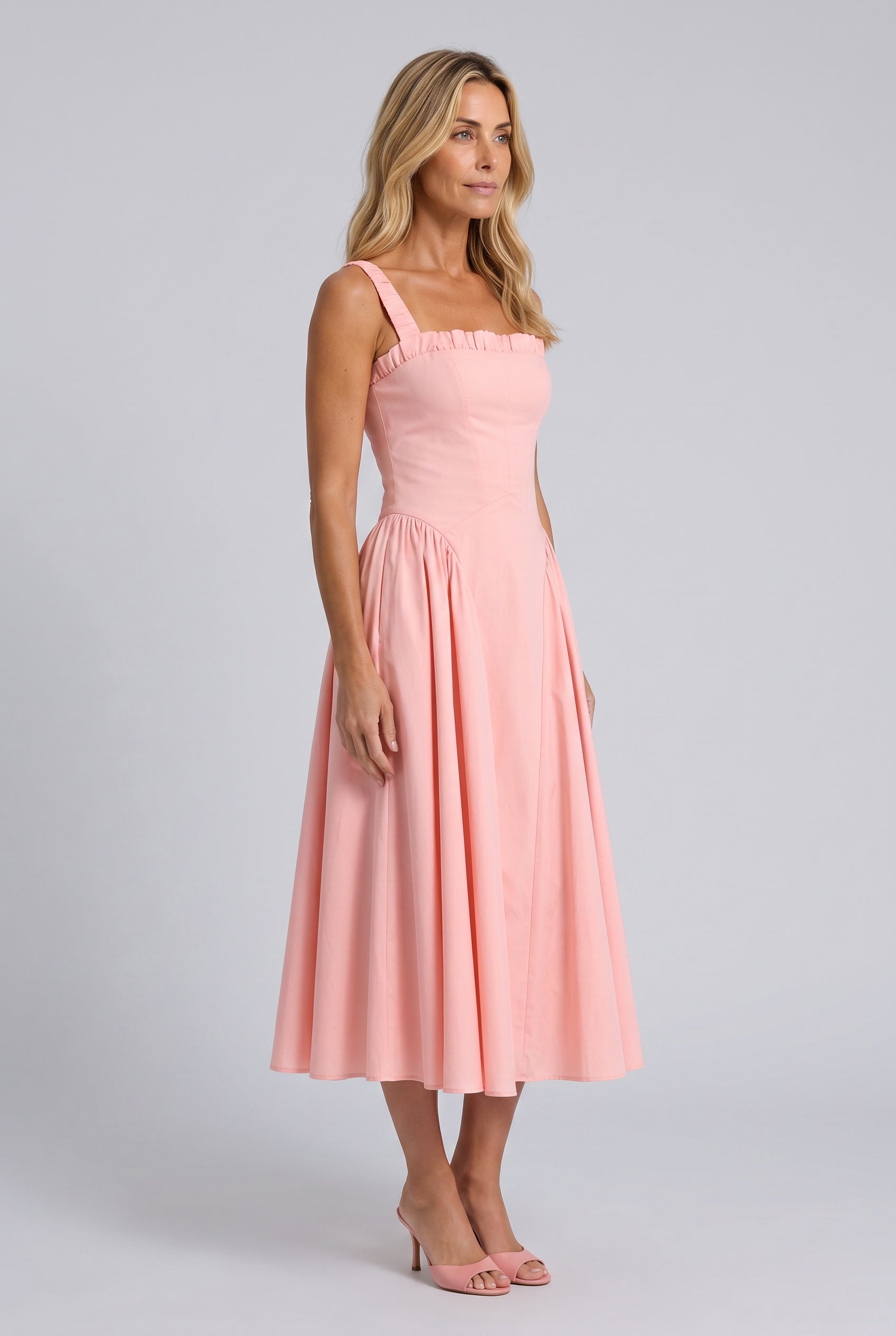 Viola | Gathered Skirt Midi Sundress
