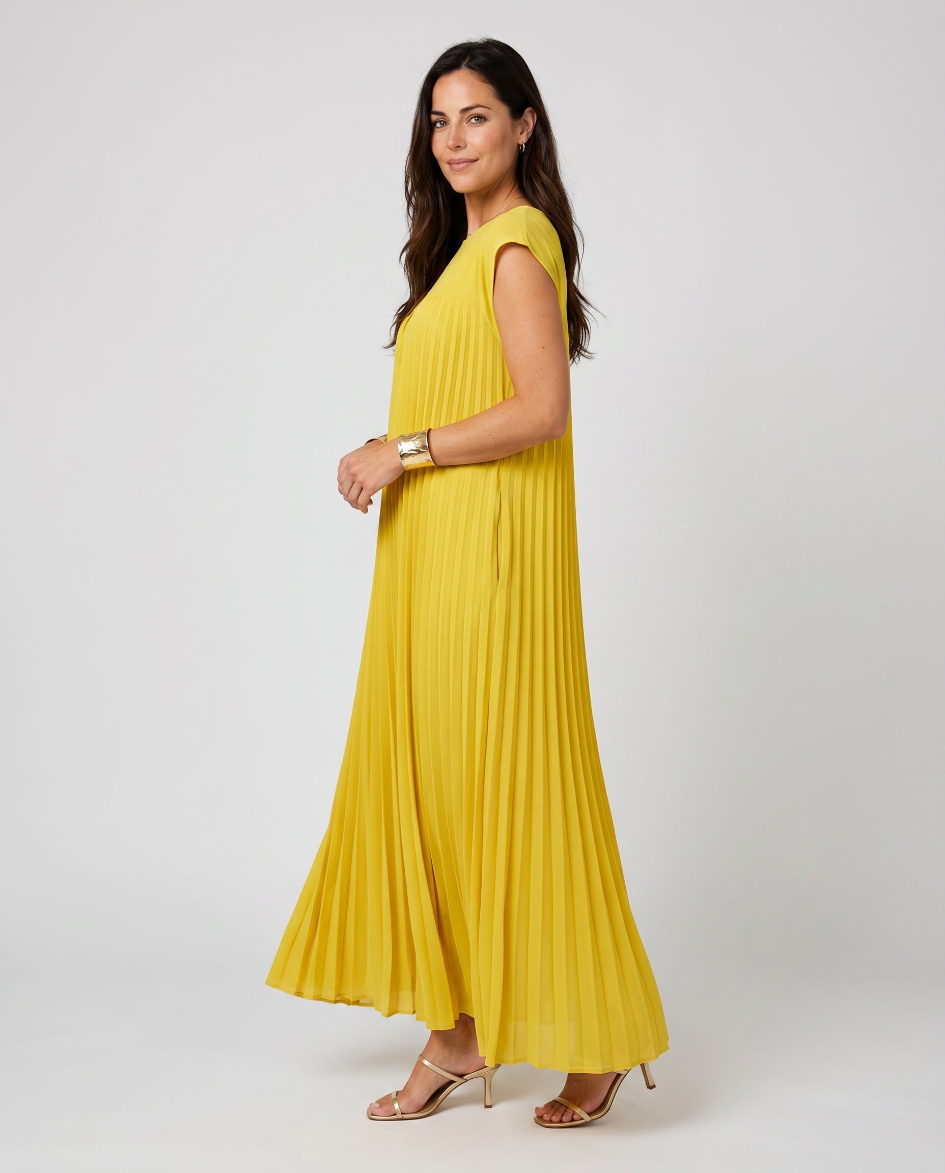 Zara | Pleated Sleeveless Midi Maxi Dress