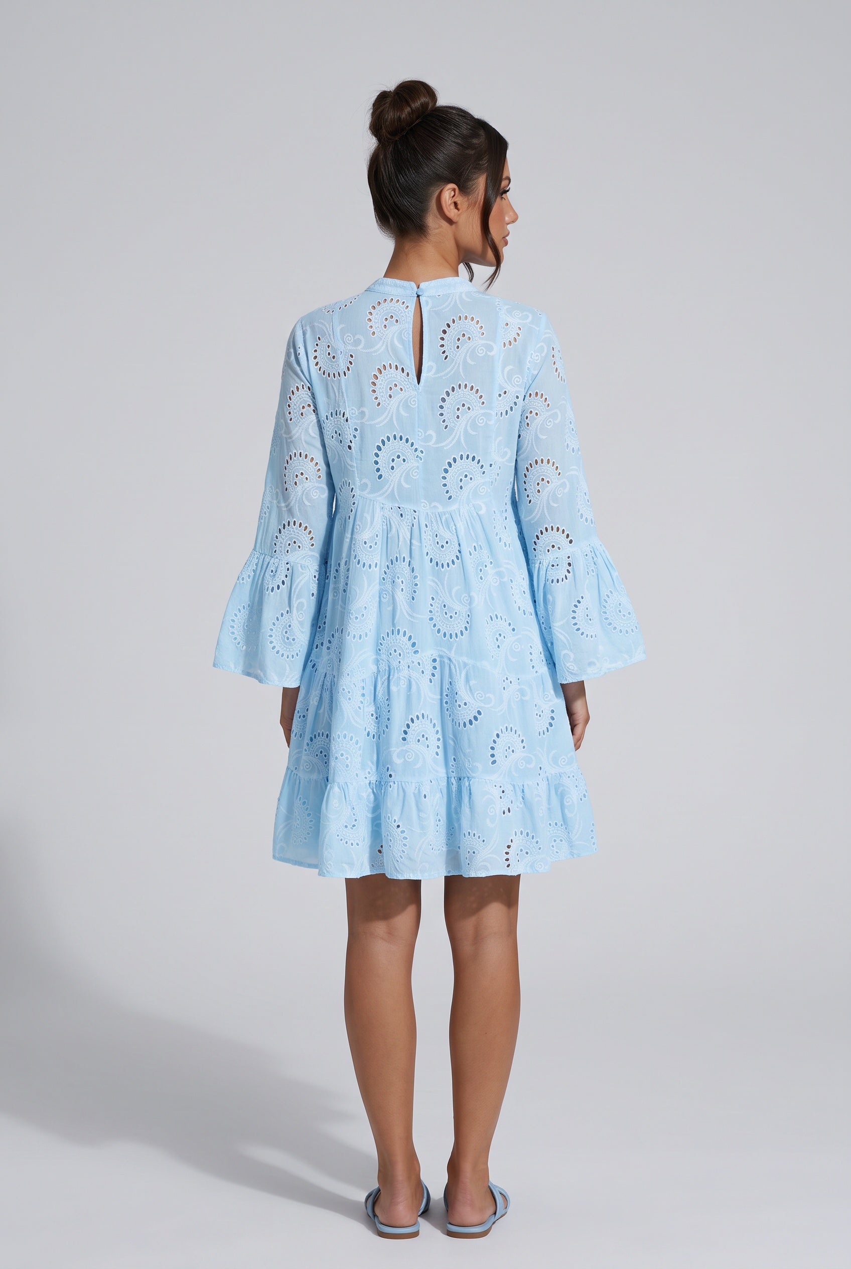 Edith | Embroidered Tiered Mini Dress