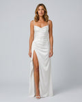 Estrella | Draped Satin-Look Maxi Dress