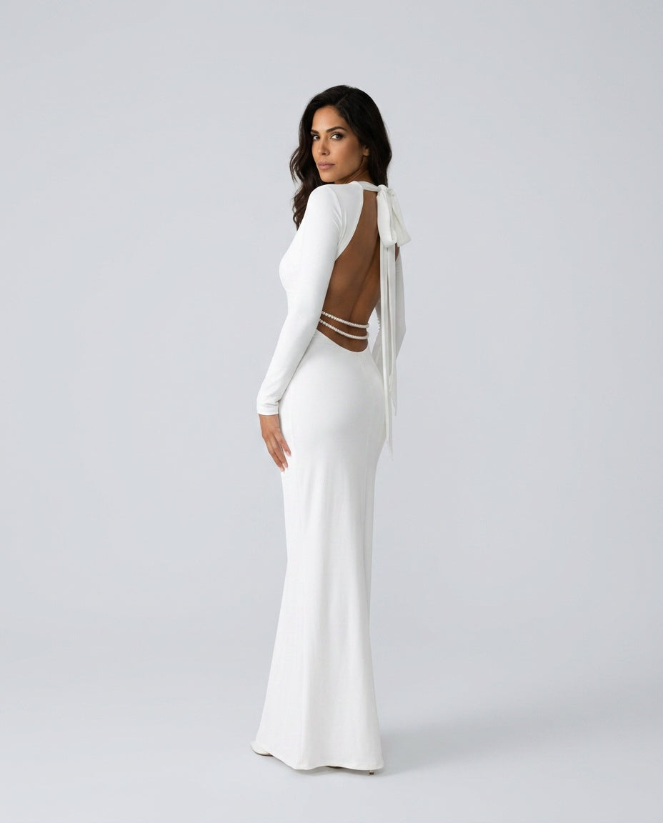 Priscilla | Pearl Wedding Guest Maxi Dress