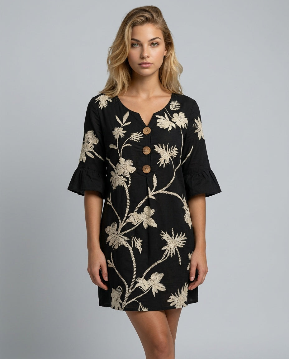 Isabela | Floral Cotton-Blend Midi Dress