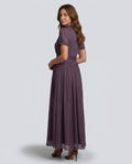 Ava | Gathered Waist Keyhole Maxi Dress